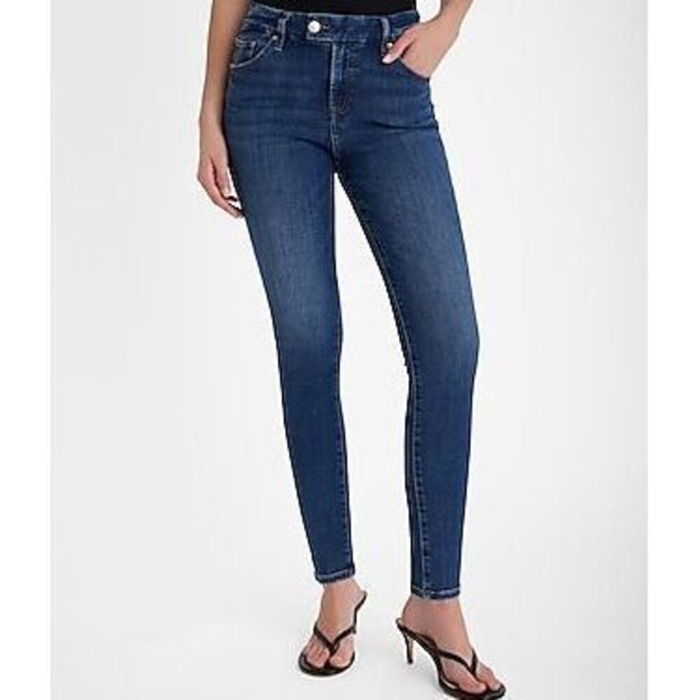 Mid Rise Dark Wash FlexX Skinny Jeans